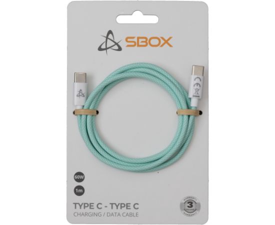Sbox Type C - Type C M/M 1m green TYPEC-1-G Data USB kabeļi