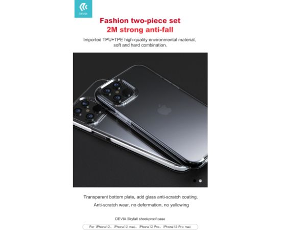 Devia Skyfall shockproof case iPhone 12 Pro Max white Neoriģinālie Maciņi