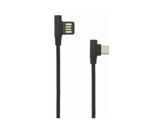 Sbox USB-C-90-B USB->Type C 90 M/M 1.5m Black Data USB kabeļi