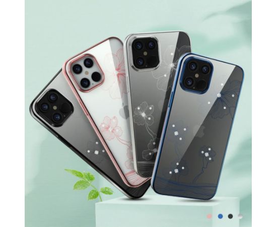 Devia Crystal Flora case iPhone 12/12 Pro blue Neoriģinālie Maciņi