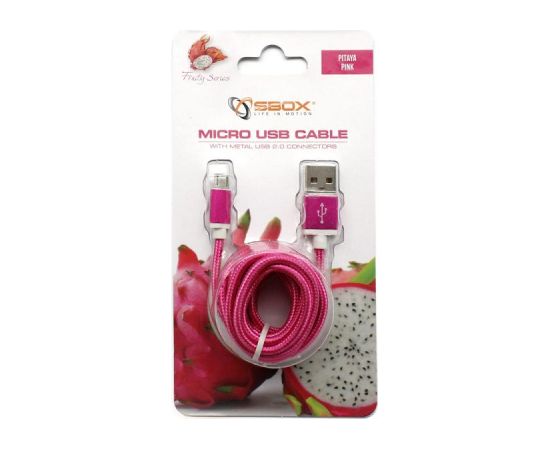Sbox USB-10315P USB->Micro USB M/M 1.5m, Pitaya Pink Data USB kabeļi