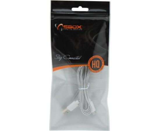 Sbox USB-1031W USB->Micro USB 1M white Дата USB-кабели