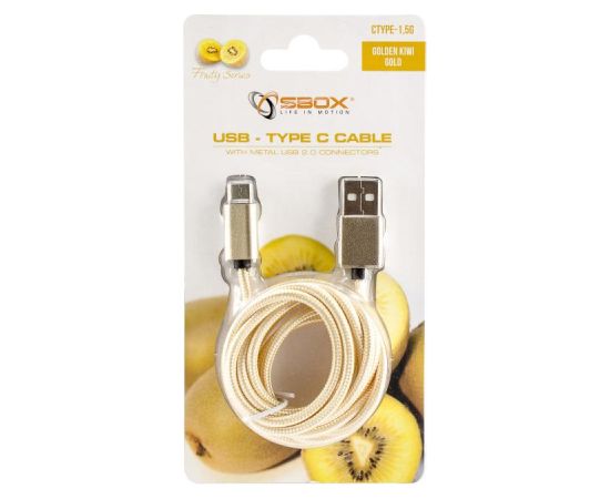 Sbox USB-TYPEC-15G USB->Type C M/M 1.5m Fruity Gold Дата USB-кабели