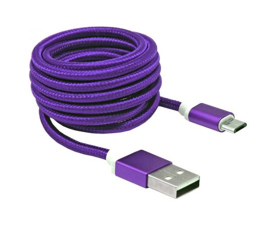 Sbox USB->Micro USB M/M 1m USB-10315U plum purple Data USB kabeļi