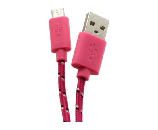 Sbox USB-1031P USB->Micro USB 1M  pink Data USB kabeļi