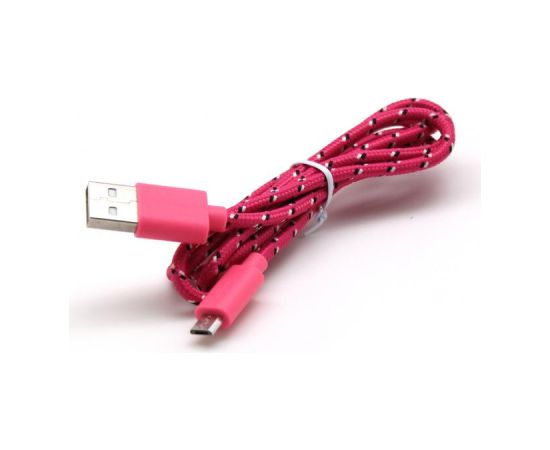 Sbox USB-1031P USB->Micro USB 1M  pink Data USB kabeļi