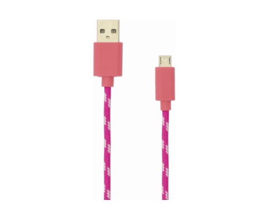Sbox USB-1031P USB->Micro USB 1M  pink Data USB kabeļi