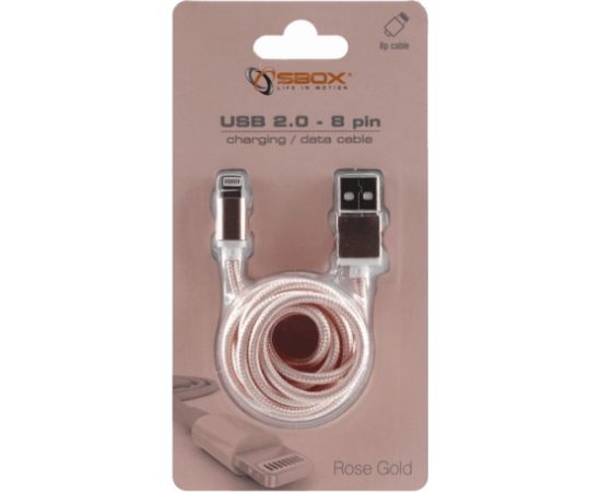Sbox USB 2.0 8 Pin IPH7-RG rose gold Data USB kabeļi