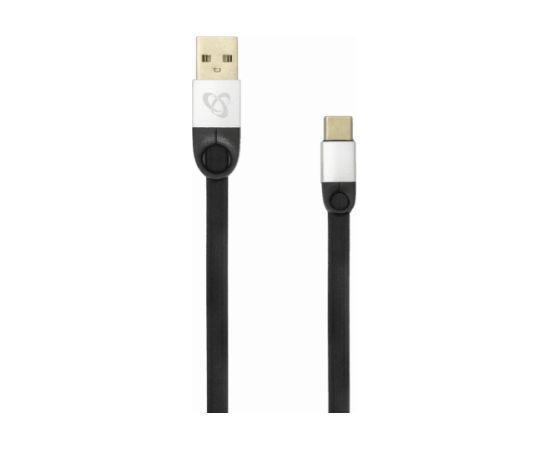 Sbox USB 2.0-Type-C/2.4A black/silver 1.5M Дата USB-кабели