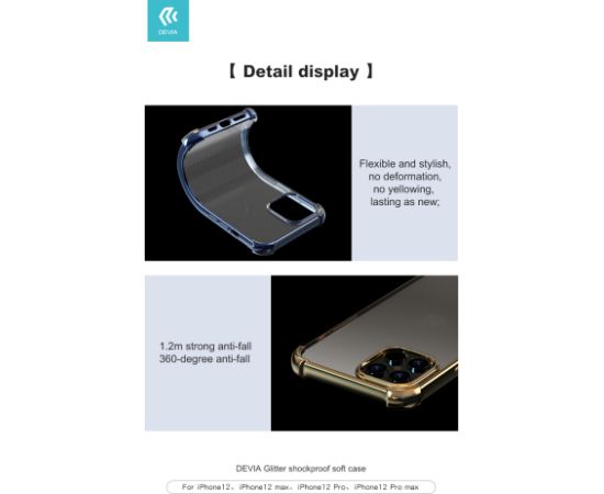 Devia Glitter shockproof soft case iPhone 12 mini blue Чехлы - альтернативные