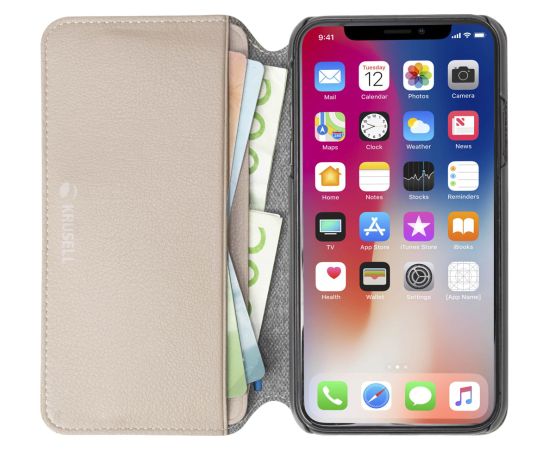 Krusell Pixbo 4 Card SlimWallet Apple iPhone XS Max beige Чехлы - альтернативные