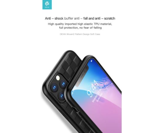Devia Woven2 Pattern Design Soft Case iPhone 11 Pro black Чехлы - альтернативные