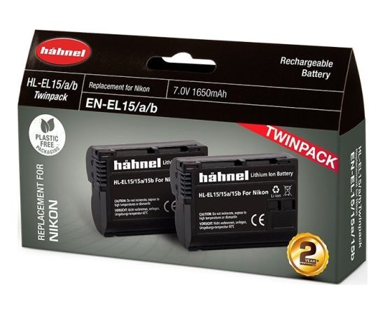 HÄhnel Akumulators Hähnel Battery Nikon HL-EL15HP Twin Pack Jaunumi - Datori