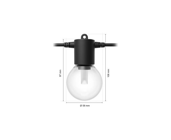 Philips Hue Hue Festavia Globe Outdoor String Lights, 14m Extension 30 W Dekoratīvais apgaismojums 