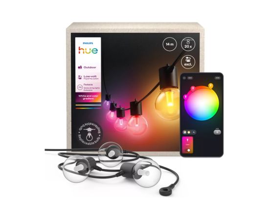 Philips Hue Hue Festavia Globe Outdoor String Lights, 14m Extension 30 W Dekoratīvais apgaismojums 