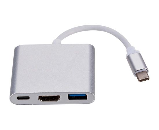 RoGer Multimedia Adapter Type-C to HDMI (4K @ 30Hz, 1080P @ 60Hz) + USB 3.0 Серебряный Зарядные устройства