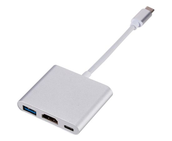 RoGer Multimedia Adapter Type-C to HDMI (4K @ 30Hz, 1080P @ 60Hz) + USB 3.0 Серебряный Зарядные устройства