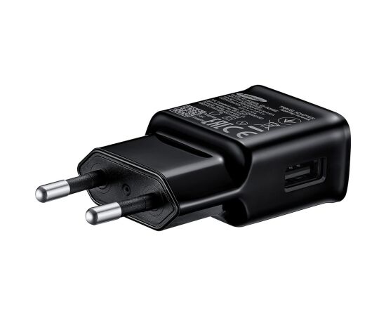 Charger Samsung EP-TA200NBE 15W + Type-C black Telefonu lādētāji 220v