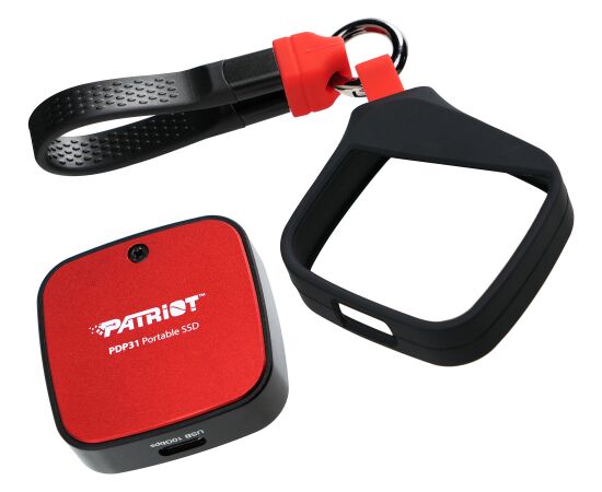 Patriot PDP31 Portable SSD 500 GB, External SSD (black/red, USB-C 3.2 Gen 2 (10 Gbit/s)) Ārējie cietie diski HDD SSD