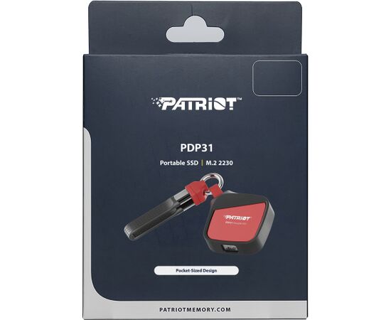 Patriot PDP31 Portable SSD 500 GB, External SSD (black/red, USB-C 3.2 Gen 2 (10 Gbit/s)) Ārējie cietie diski HDD SSD