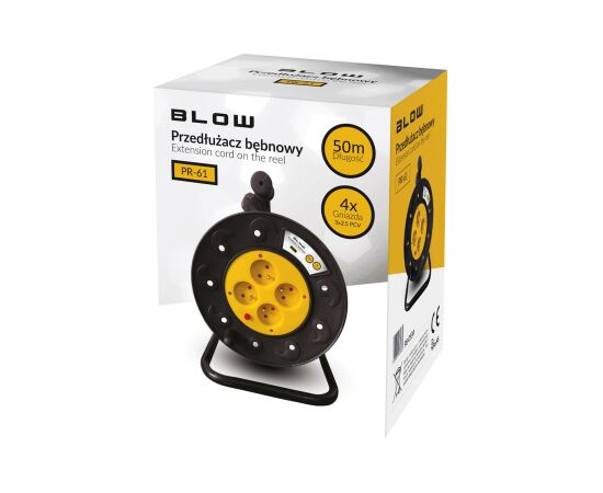 Blow PR-61 extension cord 4-sockets with grounding 50m PVC drum 3x2.5mm Новинки Для дома и сада 