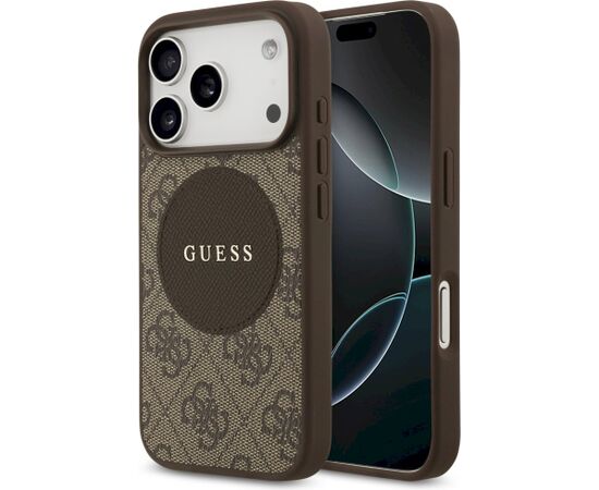 Guess 4G Circle Classic Logo MagSafe Aizsargapvalks priekš iPhone 17 Pro / brūns Neoriģinālie Maciņi