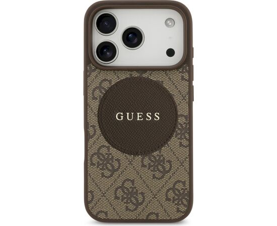 Guess 4G Circle Classic Logo MagSafe Aizsargapvalks priekš iPhone 17 Pro / brūns Neoriģinālie Maciņi