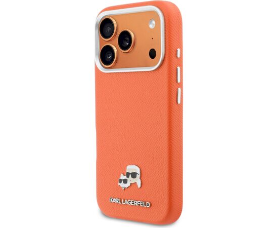 Karl Lagerfeld PU Karl and Choupette Heads Pins MagSafe Case Aizsargapvalks priekš Apple iPhone 17 Pro Neoriģinālie Maciņi