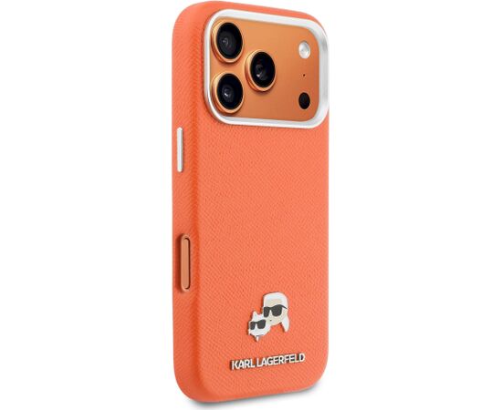 Karl Lagerfeld PU Karl and Choupette Heads Pins MagSafe Case Aizsargapvalks priekš Apple iPhone 17 Pro Neoriģinālie Maciņi