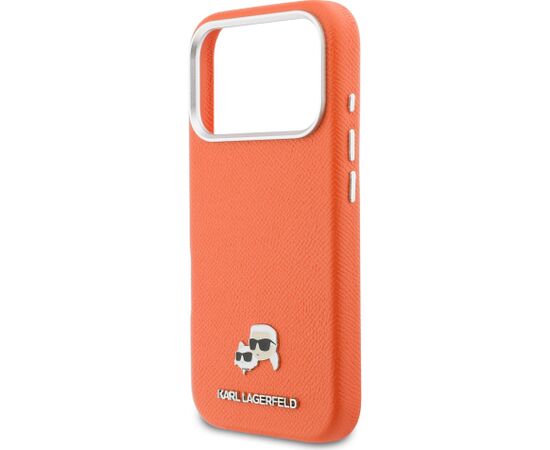 Karl Lagerfeld PU Karl and Choupette Heads Pins MagSafe Case Aizsargapvalks priekš Apple iPhone 17 Pro Neoriģinālie Maciņi