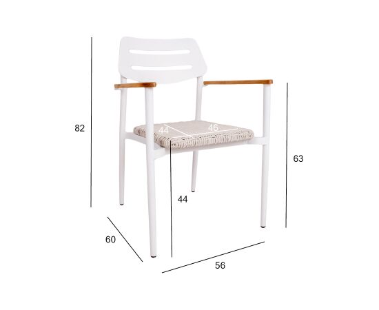 Садовый стул WALES 56x60xH82см, белый Dārza galdi