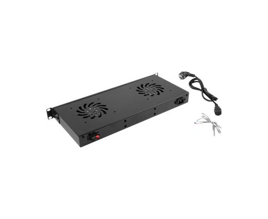 Lanberg 19" fan unit/ventilation panel with LCD 2 fans + thermostat 230V AK-1502-B Black Серверы и компоненты серверов