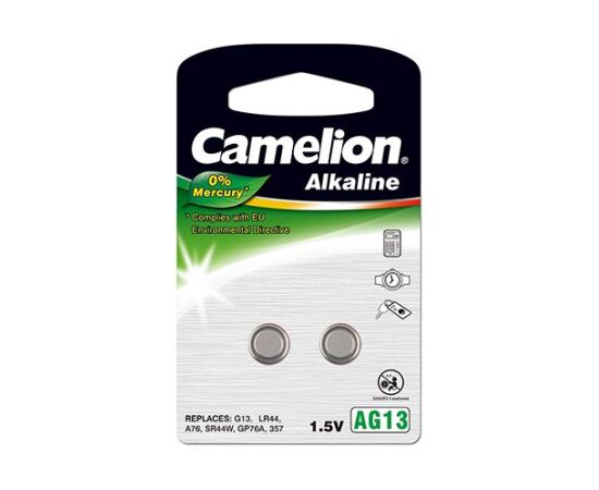Camelion AG13/LR44/357 Alkaline Buttoncell 2 pc(s) Baterijas un akumulatori