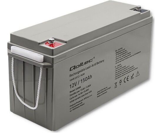 Qoltec Akumulators AGM | 12V | 150Ah | max. 2250A Новинки Компьютерная техника