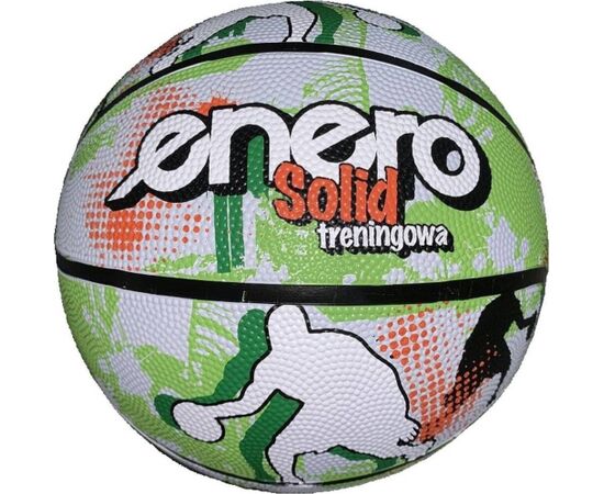 Enero PIŁKA DO KOSZYKÓWKI ENERO SOLID R.7 ZIELONO-BIAŁA Для баскетбола