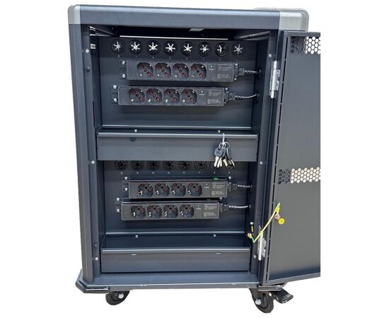 Ewent EW1703 portable device management cart/cabinet Black, Grey Telefonu lādētāji 220v