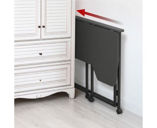 Maclean Folding Desk, Black, Mobile, 100x65 cm, max. 50 kg, Corner, L-Shaped, MC-1250 L/B Jaunumi -Dārzam