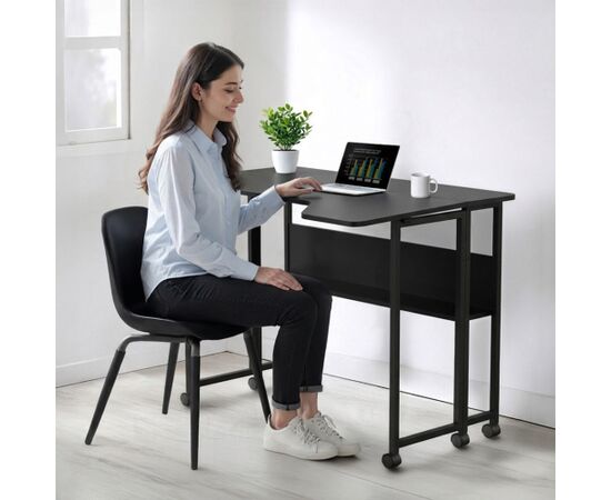 Maclean Folding Desk/Table, Black, Mobile, 100x73 cm, max. 50 kg, Angled, L-Shaped, MC-126 L/B Jaunumi -Dārzam