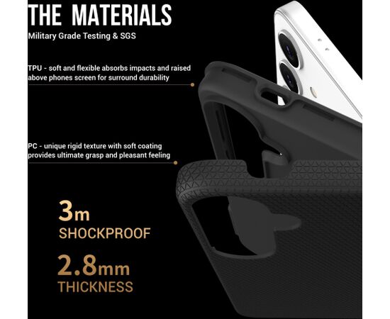 Perfectionists Triangle Case Samsung A366 A36 5G black Neoriģinālie Maciņi