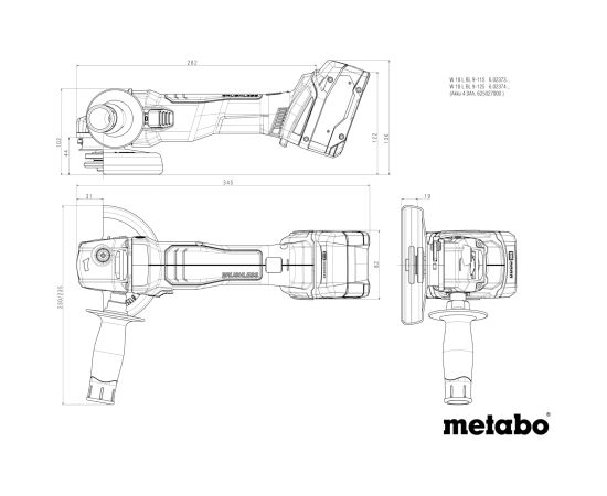 Metabo W 18 L BL 9-125 cordless angle grinder Jaunumi -Dārzam