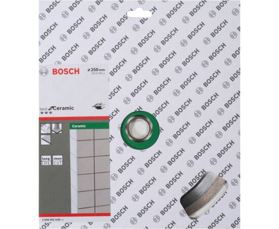 Bosch diamond cutting disc Best for Ceramic, 250mm (bore 30mm / 25.4mm) Jaunumi -Dārzam
