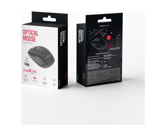Maxlife MXHM-02 Bezvadu Datora Pele ar 800 / 1000 / 1600 DPI Peles, ievadierīces