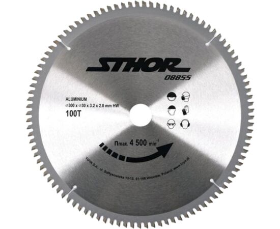Griešanas disks alumīnijam Sthor 08855; 300x30 mm; Z100 Zāģripas