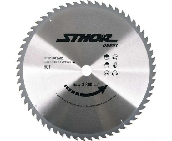 Griešanas disks kokam Sthor 08851; 400x30 mm; Z60 Zāģripas
