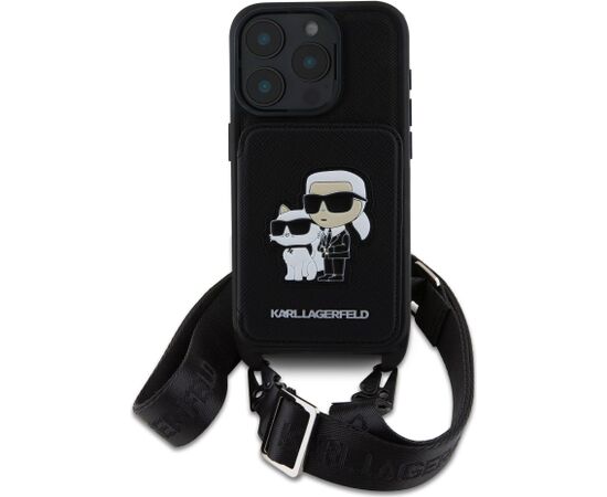 Karl Lagerfeld Saffiano Crossbody Maciņš priekš Apple iPhone 16 Pro Max Neoriģinālie Maciņi