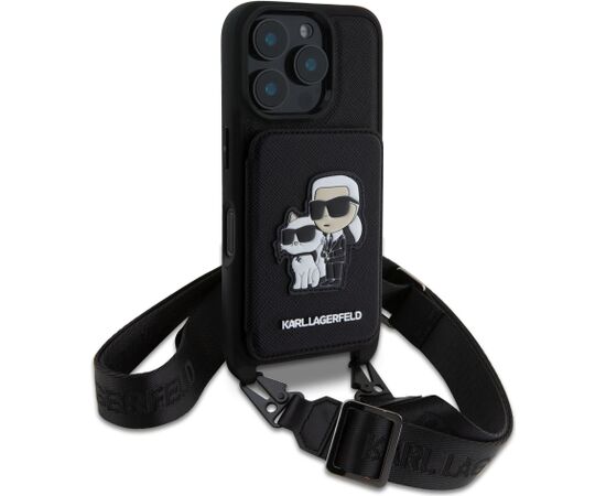 Karl Lagerfeld Saffiano Crossbody Maciņš priekš Apple iPhone 16 Pro Max Neoriģinālie Maciņi