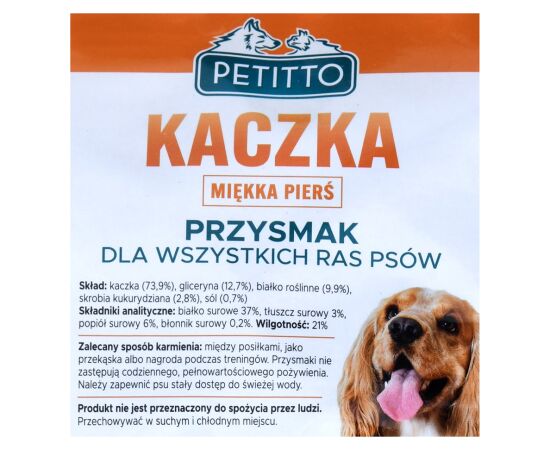 PETITTO Soft duck breast - dog treat - 500 g Uzkodas sunim