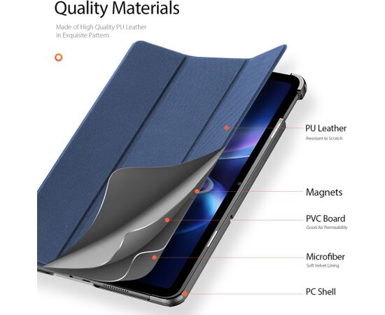 Case Dux Ducis Domo Xiaomi Redmi Pad 2 SE 9.7 dark blue Maki Planšetdatoriem