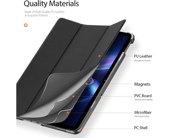 Case Dux Ducis Domo Xiaomi Redmi Pad 2 SE 9.7 black Maki Planšetdatoriem