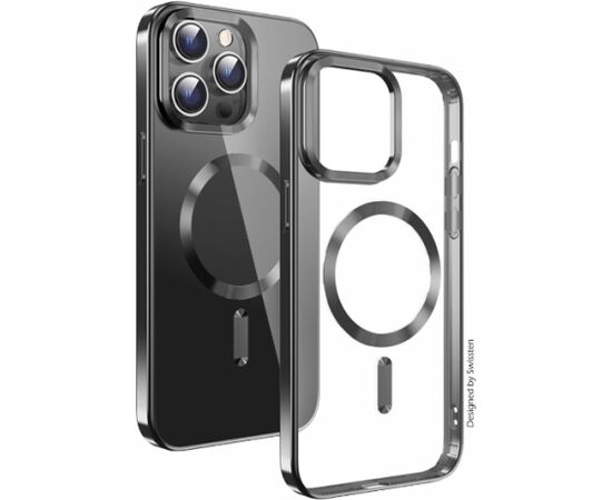 Swissten Clear Jelly Magstick Metallic Case Aizsargapvalks Priekš Apple iPhone 12 Neoriģinālie Maciņi